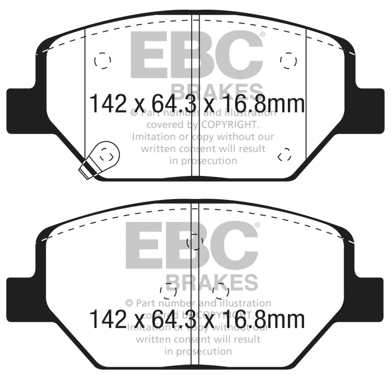 Plaquettes de frein avant EBC Yellowstuff pour Chevrolet Equinox 1,5 L Turbo (J17) 2018+