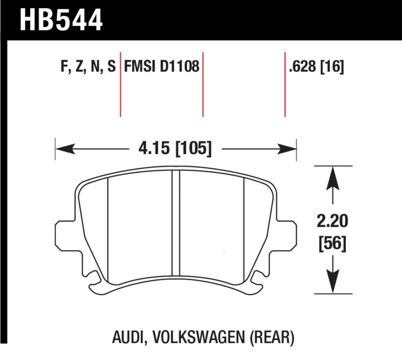 Plaquettes de frein arrière Hawk Performance en céramique pour Audi A3 / A4 / A6 Quattro