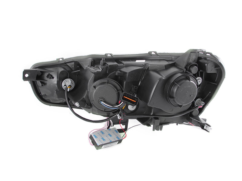 ANZO Phares de projecteur Mitsubishi Lancer 2008-2015 avec halo chromé (CCFL)