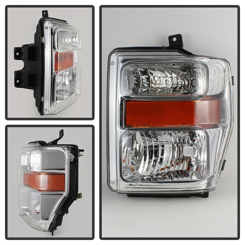 xTune Ford F250/350/450 Super Duty 08-10 OEM Headlights Chrome HD-JH-FS08-AM-C