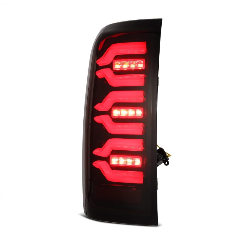 Feux arrière à LED AlphaRex 14-18 Chevy Silverado 1500 Luxx-Series noir/rouge avec Activ Light/Seq Signal