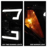 Spyder Ford F150 2015-2017 Projector Headlights - Light Bar DRL LED - Black PRO-YD-FF15015-LBDRL-BK