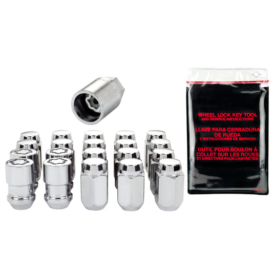 McGard 5 Lug Hex Install Kit w/Locks (Cone Seat Nut) 1/2-20 / 13/16 Hex / 1.5in. Length - Chrome