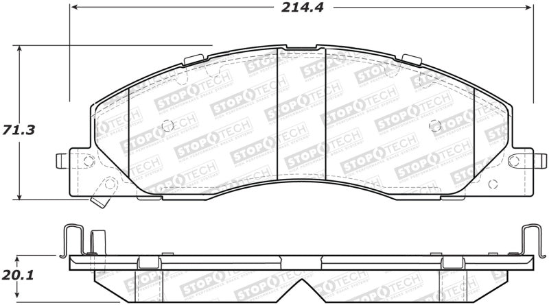 Plaquettes de frein sport StopTech avec cales et matériel - arrière