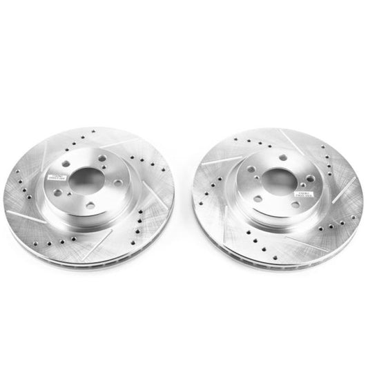 Power Stop 17-19 Subaru Impreza Front Evolution Drilled & Slotted Rotors - Pair