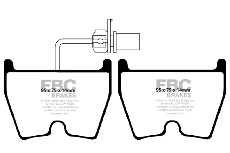 Plaquettes de frein avant EBC Yellowstuff pour Audi RS4 4.2 (disques en fonte) 06-09