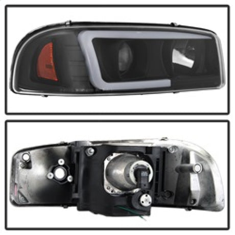 Phares de projecteur Spyder GMC Sierra 1500/2500/3500 99-06 V2 - DRL - Noir PRO-YD-CDE00V2-LB-BK
