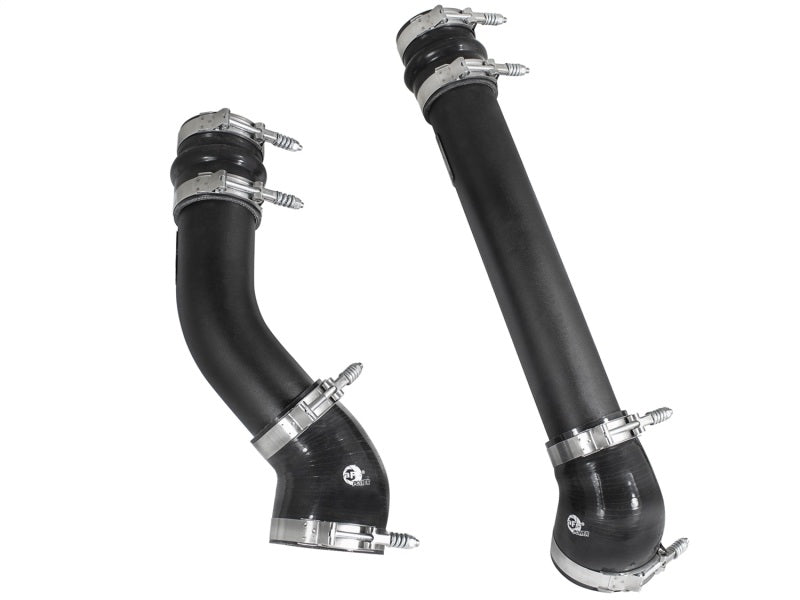 Tubes latéraux chauds et froids de refroidisseur intermédiaire noir aFe Bladerunner de 3 pouces pour camions diesel Dodge 94-02 L6-5.9