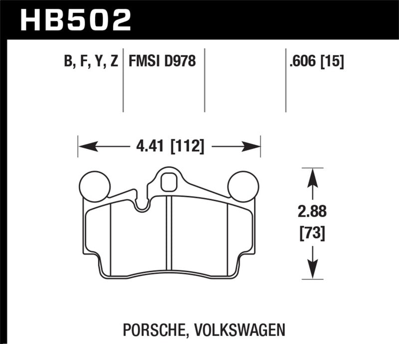 Plaquettes de frein arrière Hawk Performance Ceramic Street pour Porsche / Volkswagen