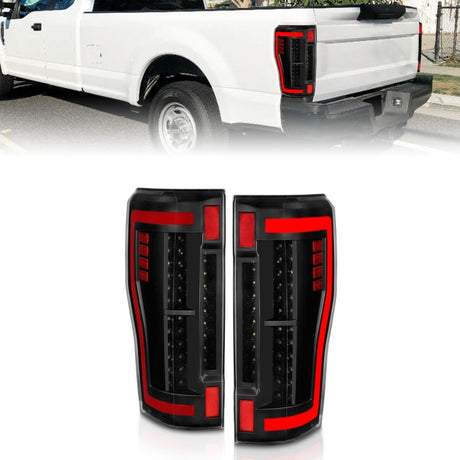 Feux arrière à LED ANZO 2017+ Ford F-250 - Noir/Transparent