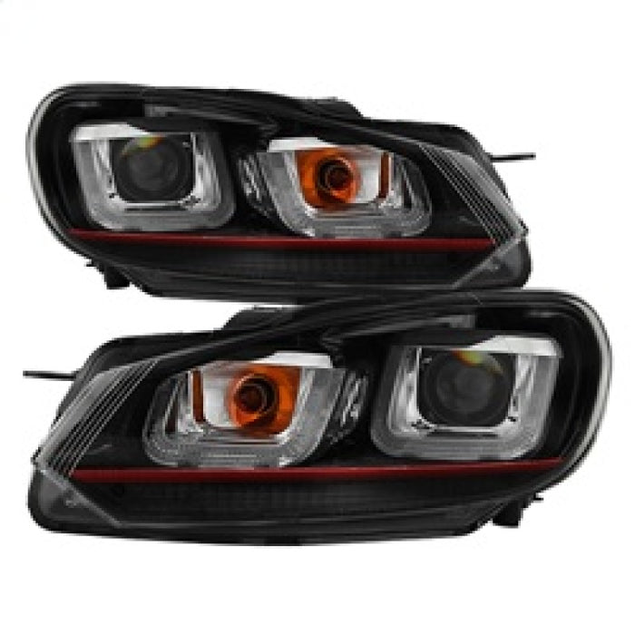 Phares de projecteur Spyder Volkswagen Golf / GTI 10-13 Version 3 - Noir PRO-YD-VG10V3R-DRL-BK