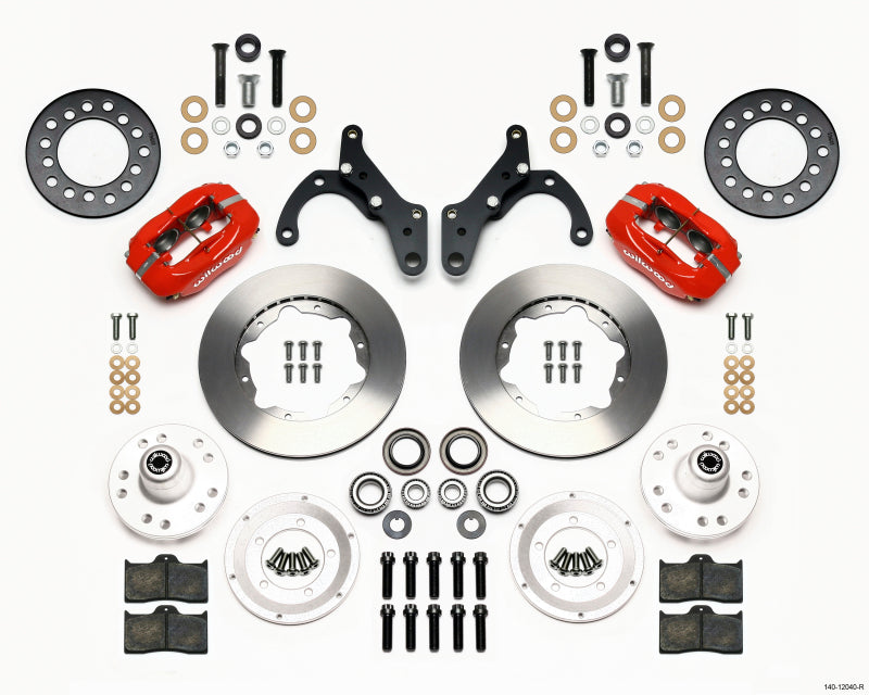 Kit avant Wilwood Forged Dynalite 11,00 pouces Rouge 69-70 Tambour/disque Impala 69-82 Vette