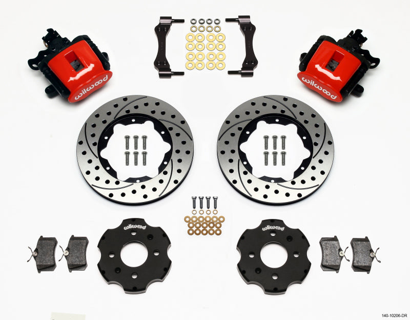 Kit de frein de stationnement arrière combiné Wilwood 11,00 pouces percé rouge Civic / Integra Disc 2,39 Hub Offset