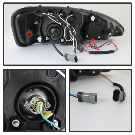 Phares de projecteur Spyder Pontiac Grand Prix 04-08 LED Halo LED Blk Smke PRO-YD-PGP04-HL-BSM