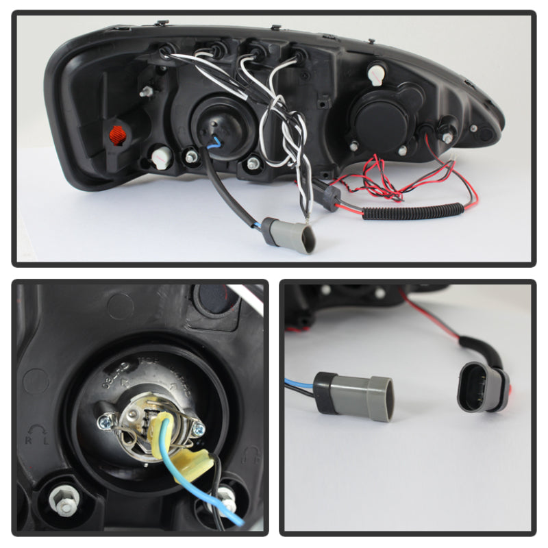 Phares de projecteur Spyder Pontiac Grand Prix 04-08 LED Halo LED Blk Smke PRO-YD-PGP04-HL-BSM