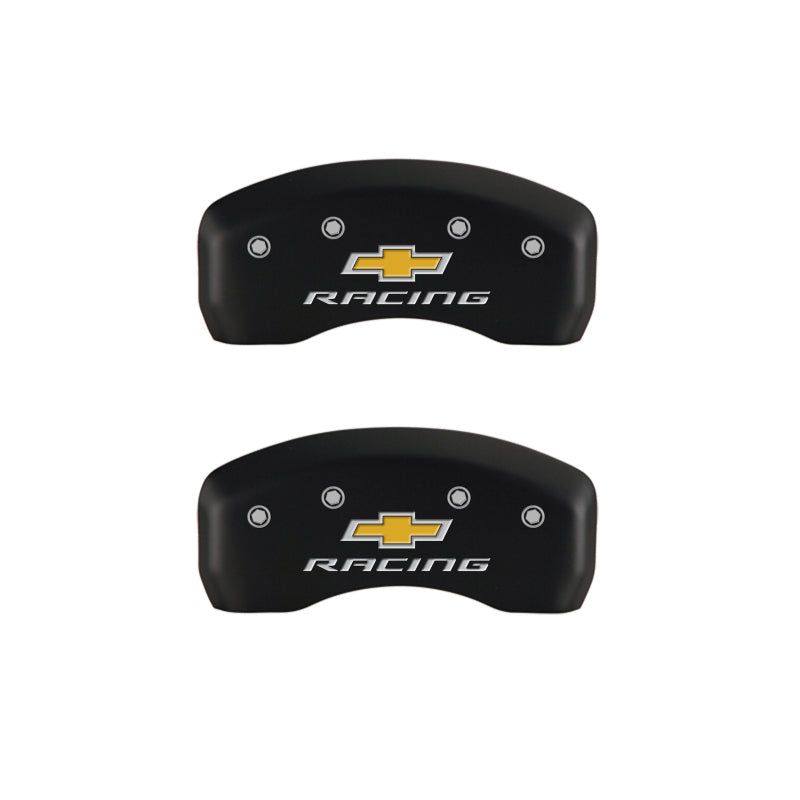 Couvre-étriers MGP 4 gravés avant et arrière Chevy Racing Red finition argent ch