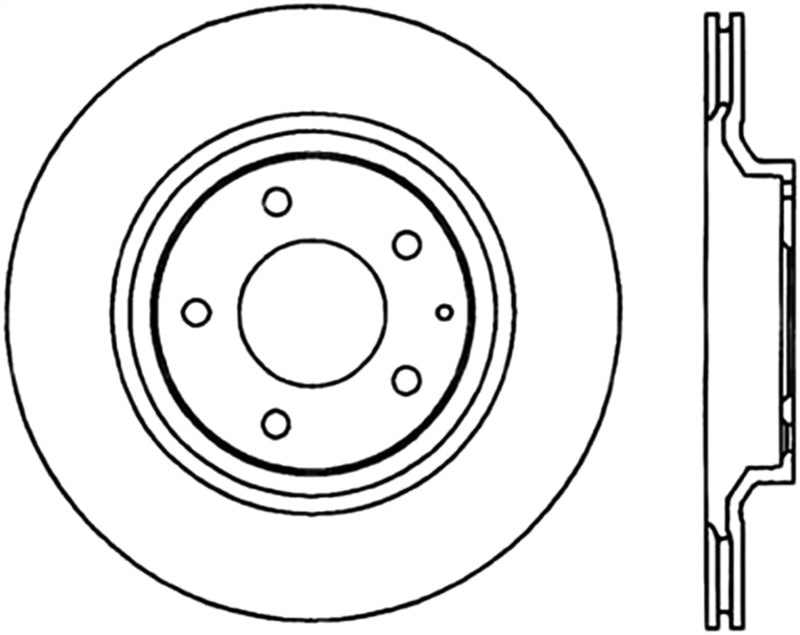 Rotor arrière gauche fendu CRYO pour Mazda RX8 2003+ Power Slot StopTech - SUSPENSION SPORT UNIQUEMENT