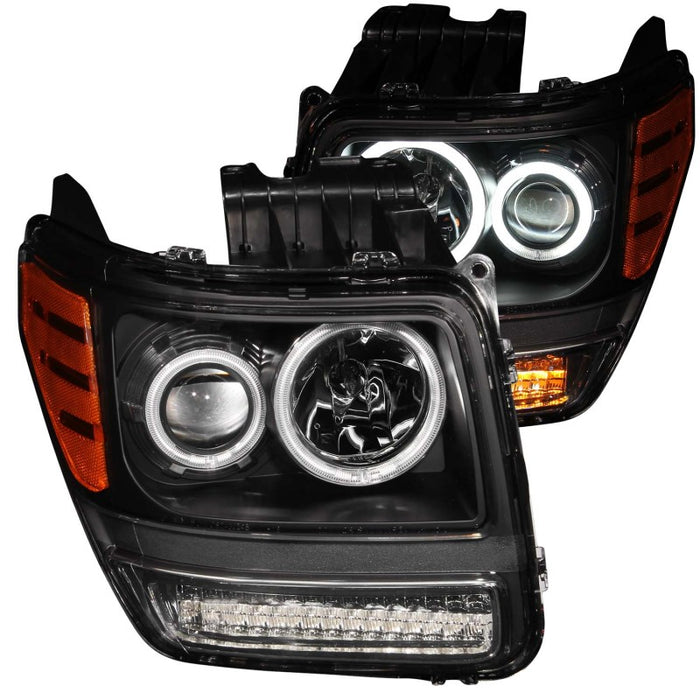 Phares de projecteur ANZO 2007-2012 Dodge Nitro avec halo noir (CCFL) G2