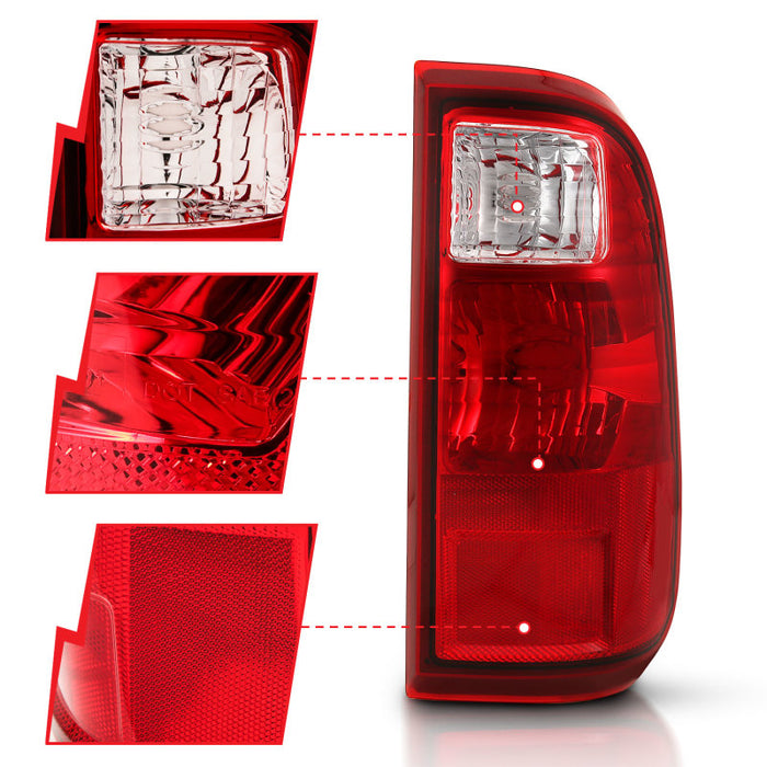 Feu arrière ANZO 2008-2016 Ford F-250, lentille rouge/transparente (remplacement OE)