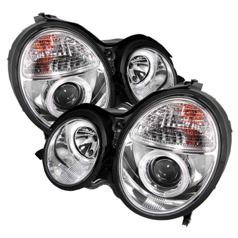 Phares de projecteur Spyder Mercedes Benz Classe E 00-02 LED Halo Chrm PRO-YD-MBW21099-HL-C