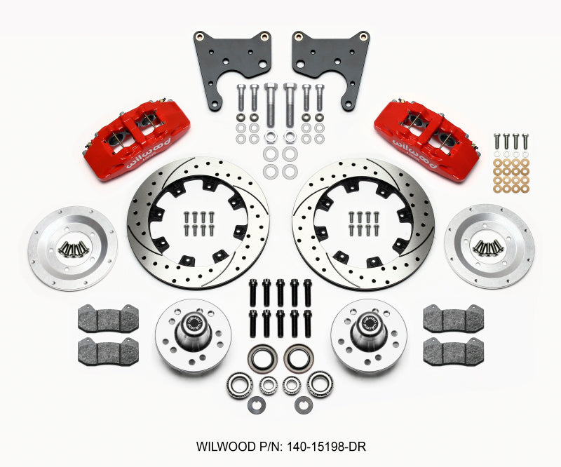 Kit moyeu avant Wilwood Dynapro 6 12,19 pouces perceuse rouge 65-72 CDP C corps-tambour