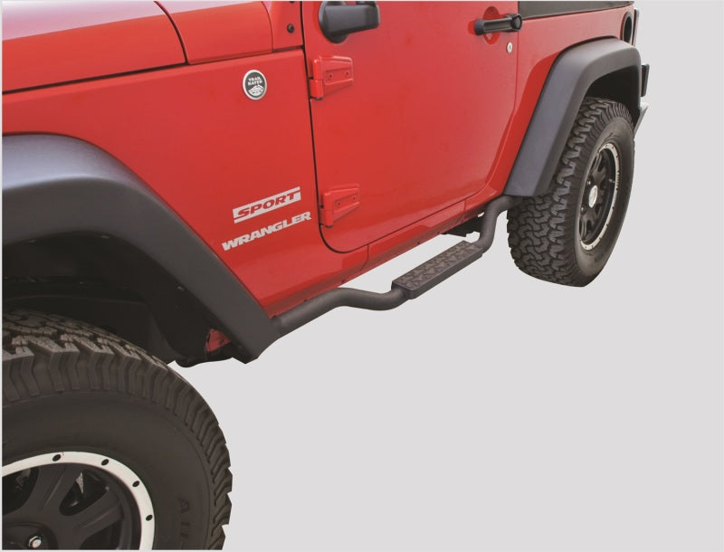 Rampage 2007-2018 Jeep Wrangler (JK) Barre latérale avec marchepied Slimline - Noir