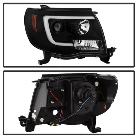 Phares de projecteur Spyder Toyota Tacoma 05-11 - Barre lumineuse DRL - Noir PRO-YD-TT05V2-LB-BK