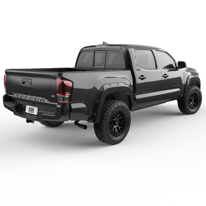 EGR 16+ Toyota Tacoma w/Mudflap Bolt-On Look Color Match Fender Flares - Set - Black