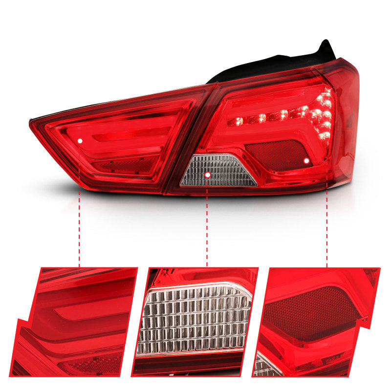 Feux arrière à LED ANZO 14-18 Chevrolet Impala Rouge/Clair
