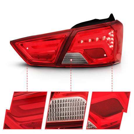 Feux arrière à LED ANZO 14-18 Chevrolet Impala Rouge/Clair