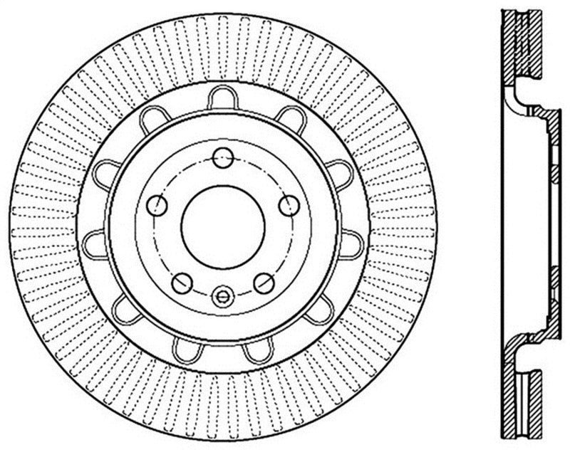 Rotor fendu avant droit StopTech 2013-2016 Ford Taurus SHO