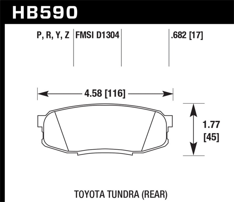 Plaquettes de frein arrière en céramique Hawk Performance pour Toyota Land Cruiser 08-14