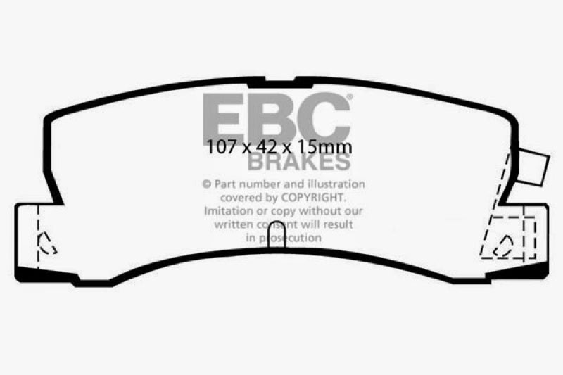 Plaquettes de frein arrière EBC 89-92 Geo Prizm 1.6 SL Ultimax2