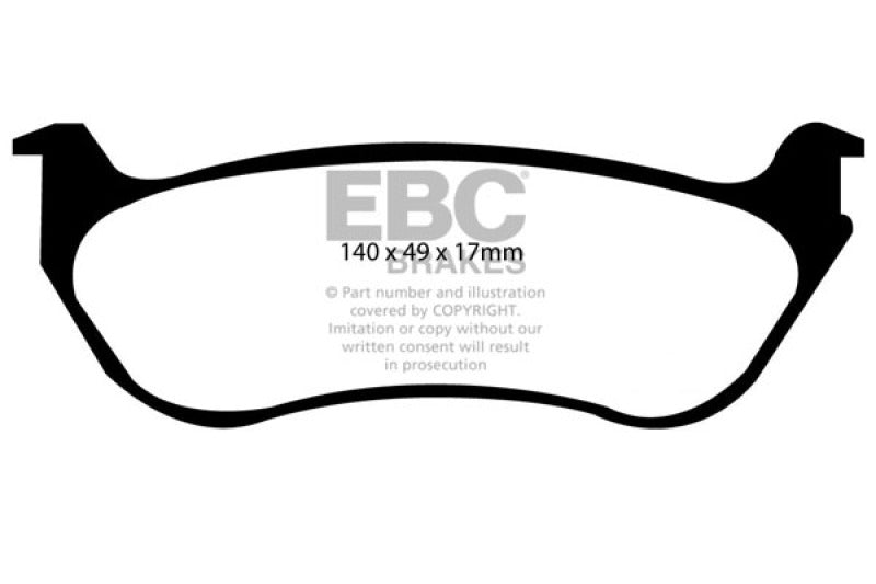 Plaquettes de frein arrière EBC Ultimax2 pour Ford Crown Victoria 4.6 (pistons phénoliques) 95-97