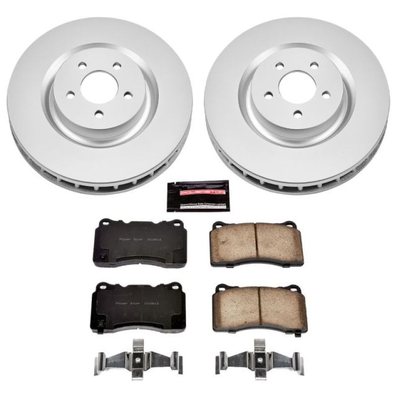 Power Stop 07-14 Ford Mustang Front Z17 Evolution Geomet Coated Brake Kit