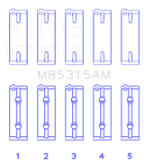King Engine Bearings Mitsubishi 4G63T/4G64 (Size 0.25) Main Bearing Set