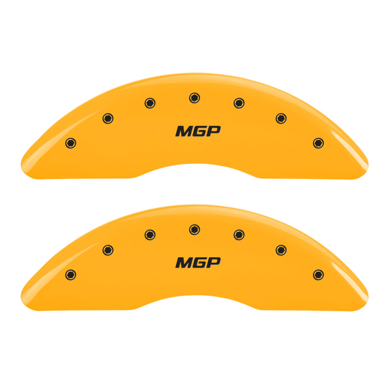 MGP 4 Caliper Covers Engraved Front & Rear MGP Yellow Finish Black Char 2013 Mercedes-Benz SL550