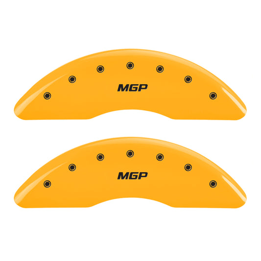 MGP 4 Caliper Covers Engraved Front & Rear MGP Yellow Finish Black Char 2013 Mercedes-Benz SL550