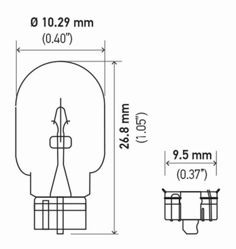 Ampoule Hella 2825 12V 5W 4Cp W21X95D T325 Sb