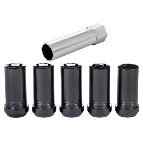 Jeu d'écrous de blocage de roue McGard - 5 pk. (Tuner / siège conique) 1/2-20 / 13/16 Hex / 1,60 po. Longueur - Noir