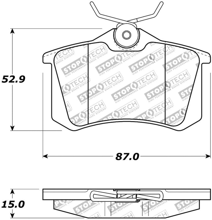 StopTech 02-08 Audi A4 Quattro / 2/99-02 Audi S4 Street Touring Rear Brake Pads