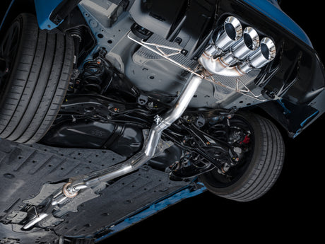 Échappement AWE Tuning 2023 Honda Civic Type R FL5 Track Edition avec triple embouts chromés argentés