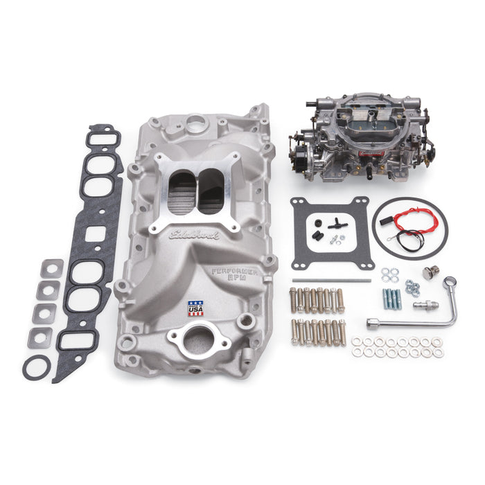 Kit collecteur et carburateur Edelbrock Performer RPM Big Block Chevrolet Oval Port Finition naturelle