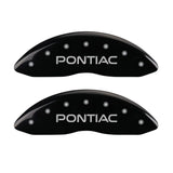 MGP 4 Caliper Covers Engraved Front & Rear Pontiac Black finish silver ch