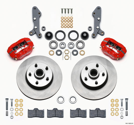 Wilwood Forged Dynalite-M Front Kit 11.30in 1 PC Rotor&Hub Red 60-68 Ford / Mercury Full Size