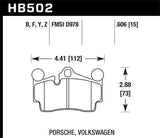 Plaquettes de frein arrière Hawk Porsche / Volkswagen HPS Street