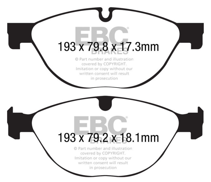 Plaquettes de frein avant Redstuff EBC 13+ Jaguar F-Type (fonte uniquement) 3.0 Supercharged (380) Perf Pkg