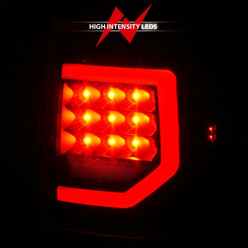 Feux arrière à LED Anzo 07-11 Toyota Tundra avec boîtier noir et lentille transparente G2 (avec barres lumineuses C)