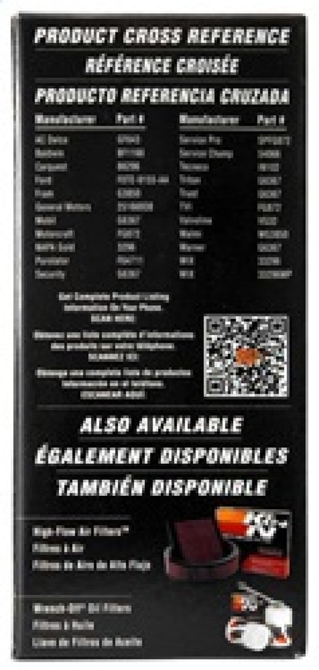 Filtre à carburant en cellulose K&amp;N 3 po de diamètre extérieur x 6,938 po de longueur
