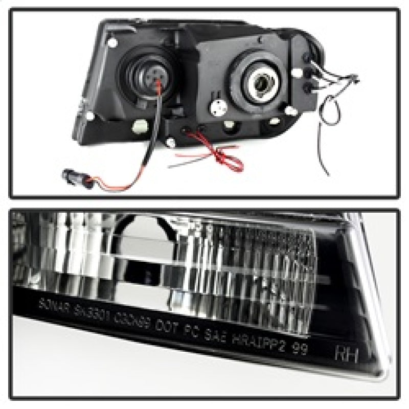 Phares de projecteur Spyder Jeep Grand Cherokee 99-04 LED Halo LED Fumée noire PRO-YD-JGC99-HL-BSM